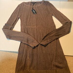 NWT & Vintage Express Brown Fishnet Dress